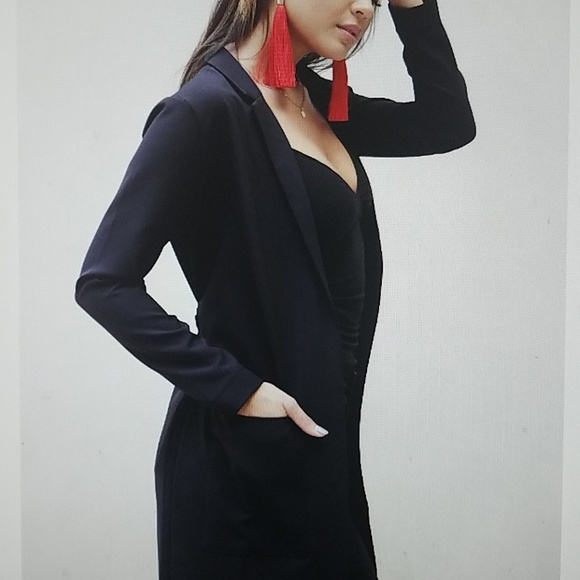 Black Long Coat  Blazer - Picture 5 of 8